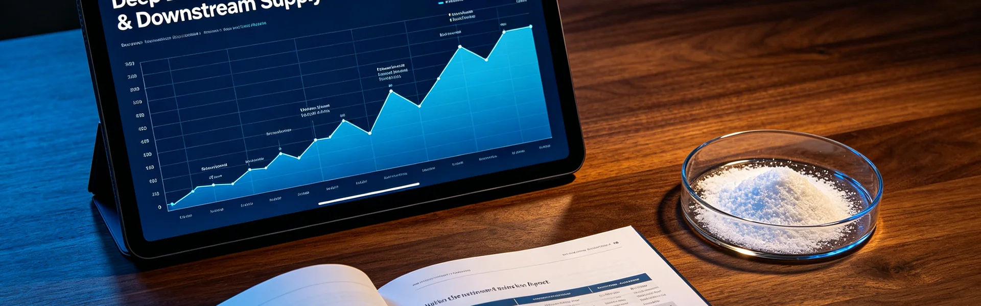 Deep Dive: 2026 Silicone Market Price Surge & Downstream Supply Chain Impact — data visualization and fumed silica sample in business narrative composition